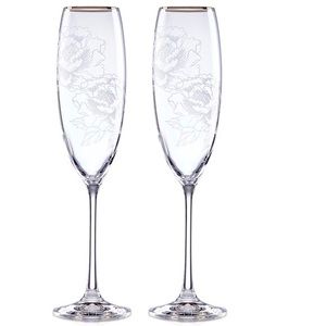 Lenox Silver Peony Toasting Flute Set